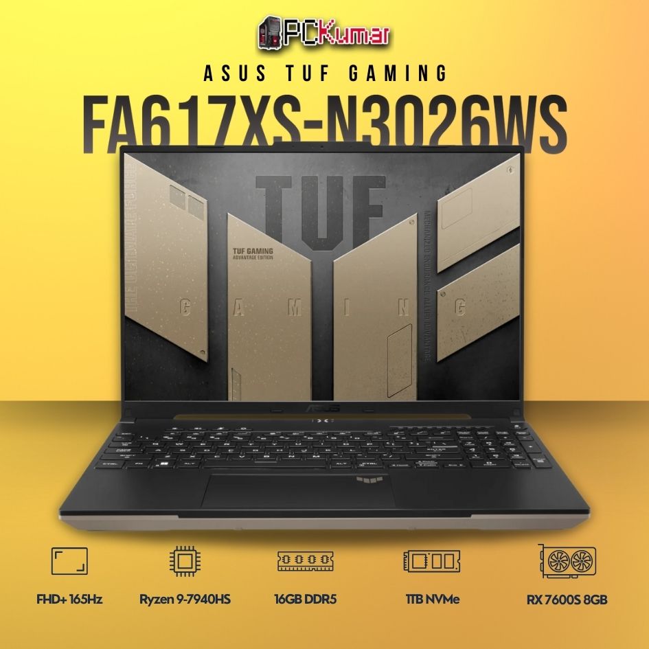 ASUS TUF Gaming A16 Advantage Edition FA617XS-N3026WS with Ryzen 9 and RX 7600S.