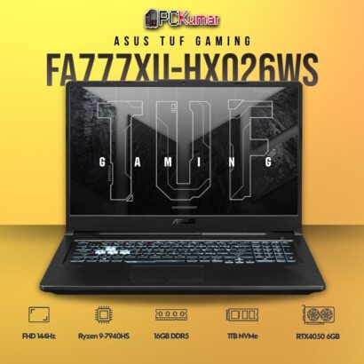 ASUS 2023 TUF A17 FA777XU-HX026WS with Ryzen 9, RTX 4050, and 144Hz display.