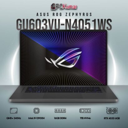 ASUS Zephyrus G16 GU603VU-N4051WS with i9-13900H, RTX 4050, and Nebula Display.
