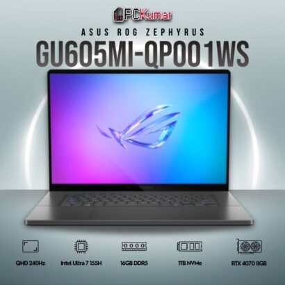 ASUS 2024 Zephyrus G16 GU605MI-QP001WS laptop with Core Ultra 7 and RTX 4070.