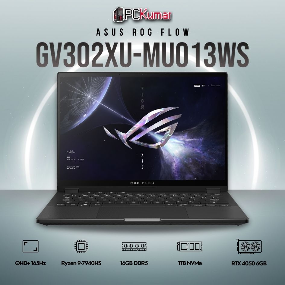 ASUS 2023 Flow X13 GV302XU-MU013WS laptop with Ryzen 9 and RTX 4050.