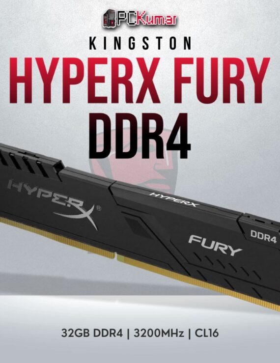 Kingston Fury Beast 32GB DDR4 DIMM RAM with 3200MHz clock speed for multitasking.