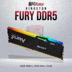 Kingston Fury Renegade DDR5 16GB RAM with RGB lighting and 6000MT/s for gaming rigs.