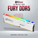 Kingston Fury Beast White RGB DDR5 16GB RAM with 5200MT/s for gaming setups.