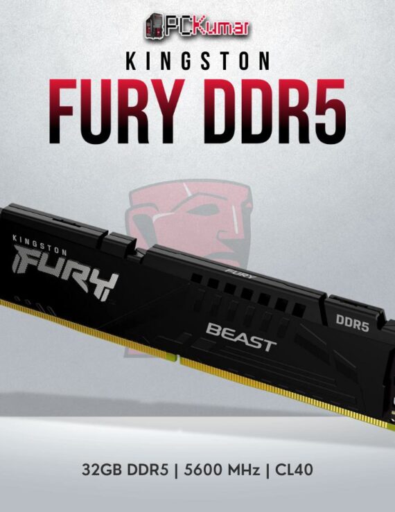 Kingston Fury Beast DDR5 32GB RAM with 5600MT/s for high-performance desktops.