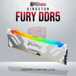 Kingston Fury Renegade White RGB DDR5 16GB RAM with 6400MT/s for gaming.