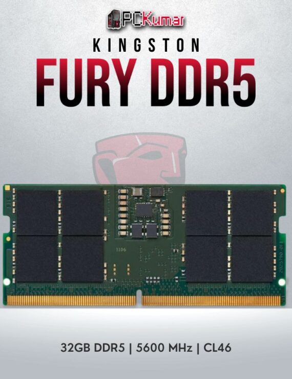 Kingston Fury DDR5 32GB SO-DIMM RAM with 5600MT/s for demanding tasks.