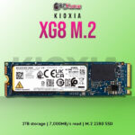 Kioxia XG8 NVMe SSD 2TB with 7,000MB/s read and 5,600MB/s write speeds.