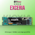 Kioxia EXCERIA PRO NVMe SSD 2TB with 7,300MB/s read and 6,400MB/s write speeds.
