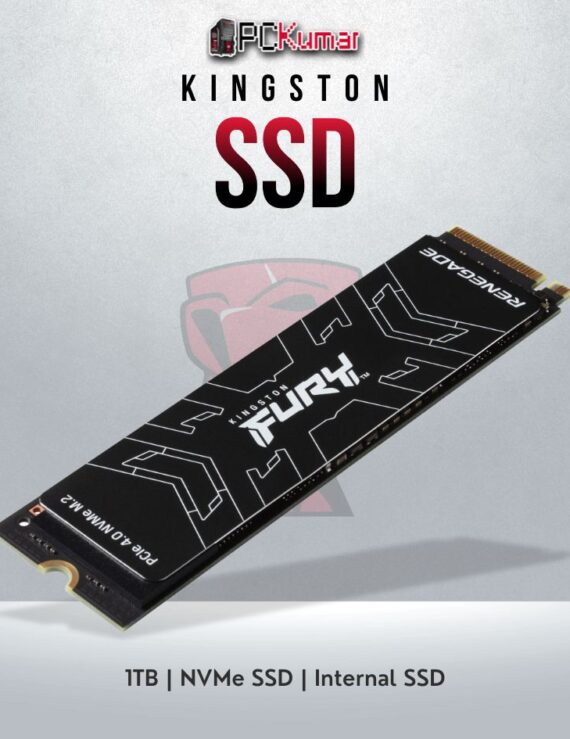 Kingston Fury Renegade PCIe Gen 4 NVMe SSD 1TB with 7300MB/s read and 6000MB/s write speeds.