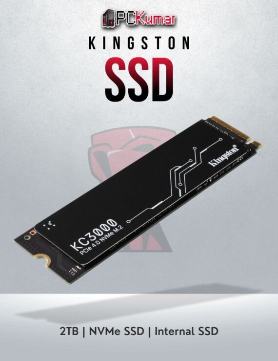 Kingston KC3000 2TB PCIe Gen 4 NVMe SSD with 7000MB/s read and 7000MB/s write speeds.