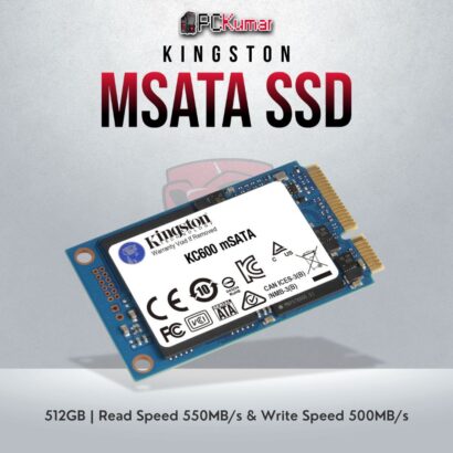 Kingston KC600 mSATA SSD 512GB with 550MB/s read and 520MB/s write speeds.