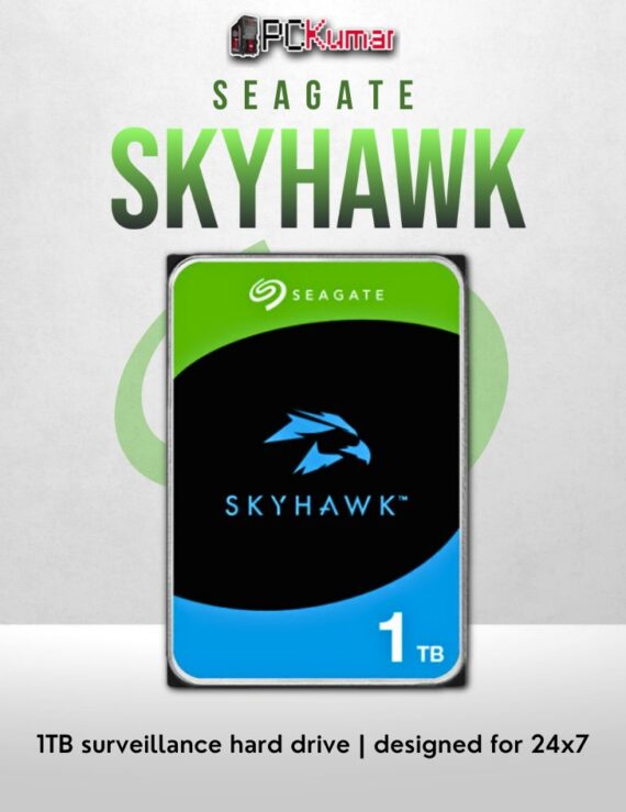 Seagate SkyHawk 1TB surveillance HDD for continuous video recording.