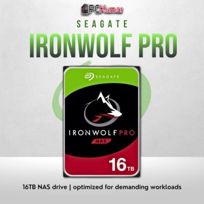 Seagate IronWolf Pro 16TB NAS HDD with 24/7 reliability and enterprise-grade design.