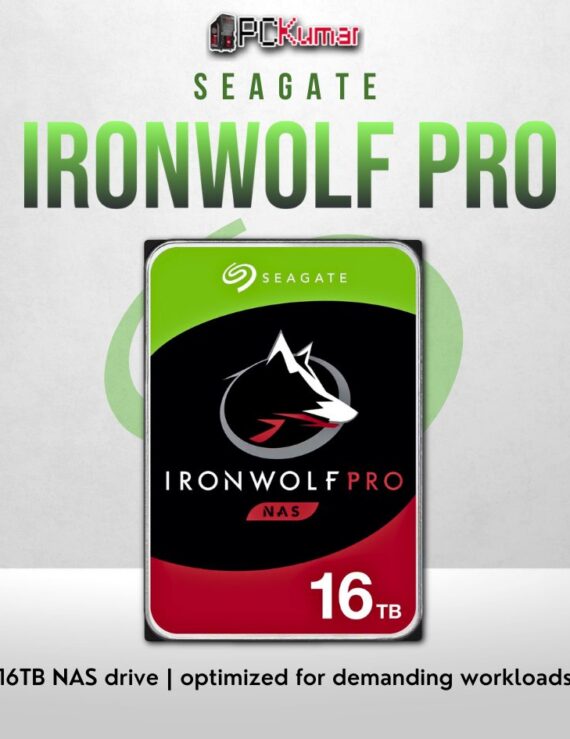 Seagate IronWolf Pro 16TB NAS HDD with 24/7 reliability and enterprise-grade design.