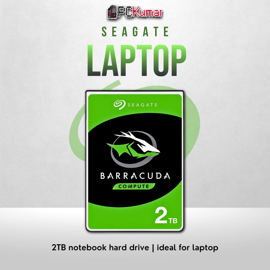 Seagate 2TB laptop HDD with SATA 6Gb/s interface and compact design.