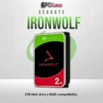 Seagate IronWolf 2TB NAS HDD with RAID optimization and 24/7 durability.