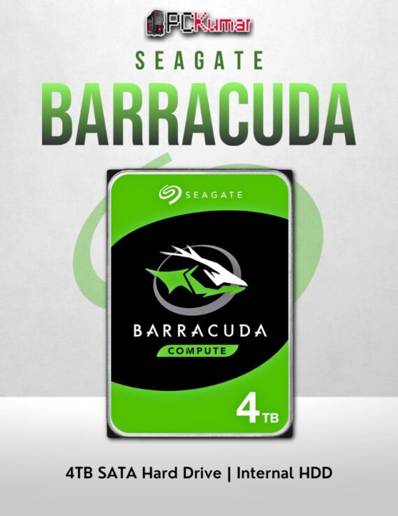 Seagate Barracuda 4TB desktop HDD with SATA interface and high-capacity design.