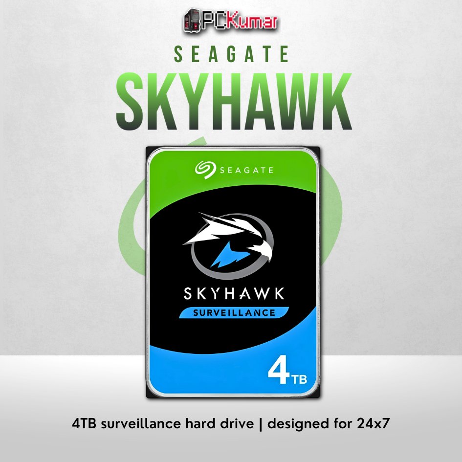 Seagate SkyHawk 4TB surveillance HDD for DVR/NVR systems with advanced reliability.