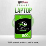 Seagate 500GB laptop HDD with SATA interface and compact design.