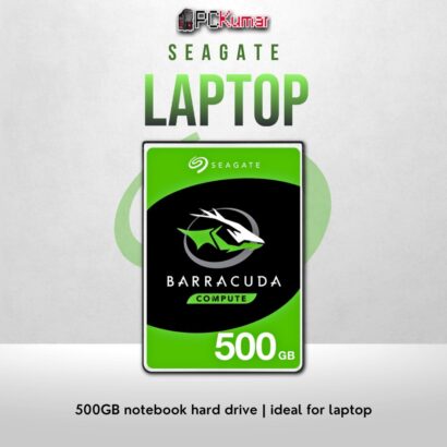Seagate 500GB laptop HDD with SATA interface and compact design.
