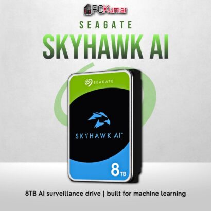 Seagate SkyHawk AI 8TB HDD for surveillance and AI video analytics.