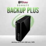 Seagate Backup Plus Hub 14TB external desktop drive with USB 3.0 and built-in hub.
