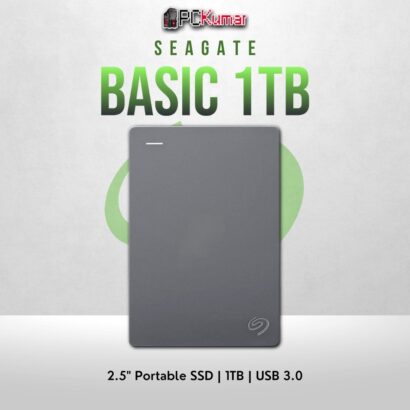 Seagate 1TB Expansion portable HDD with USB 3.0, 5400 RPM speed, and compact design.