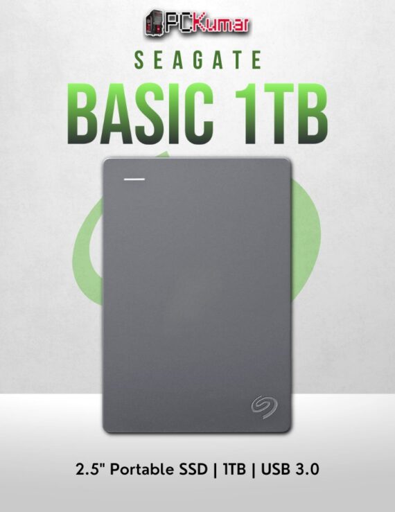 Seagate 1TB Expansion portable HDD with USB 3.0, 5400 RPM speed, and compact design.