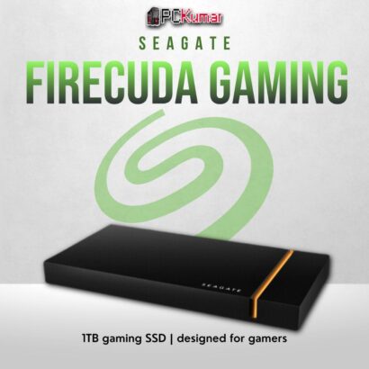 Seagate FireCuda 1TB portable gaming SSD with ultra-fast performance and portable design.