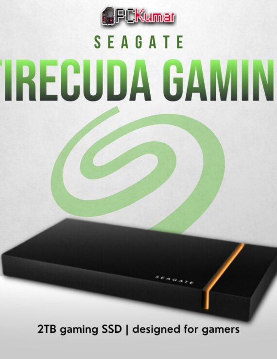 Seagate FireCuda 2TB portable gaming SSD with USB 3.2 Gen 2 and high capacity.