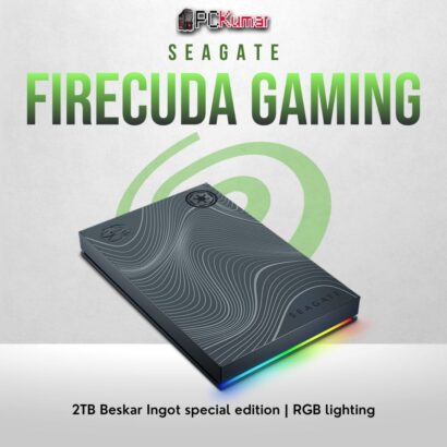 Seagate FireCuda Beskar Ingot 2TB SSD with RGB lighting and high-speed gaming performance.