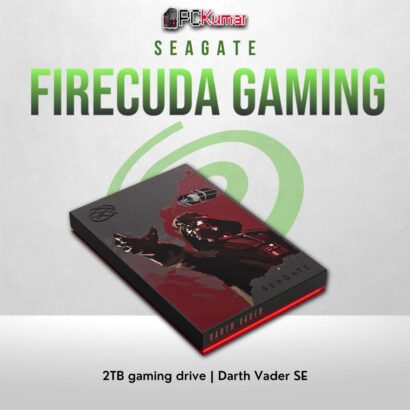 Seagate FireCuda Gaming 2TB HDD with fast speeds and portable design.