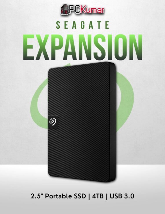 Seagate 4TB Expansion portable HDD (STKM Series) with USB 3.0 for large file storage.