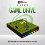 Seagate Game Drive 2TB portable HDD with USB 3.0 and multi-platform compatibility.