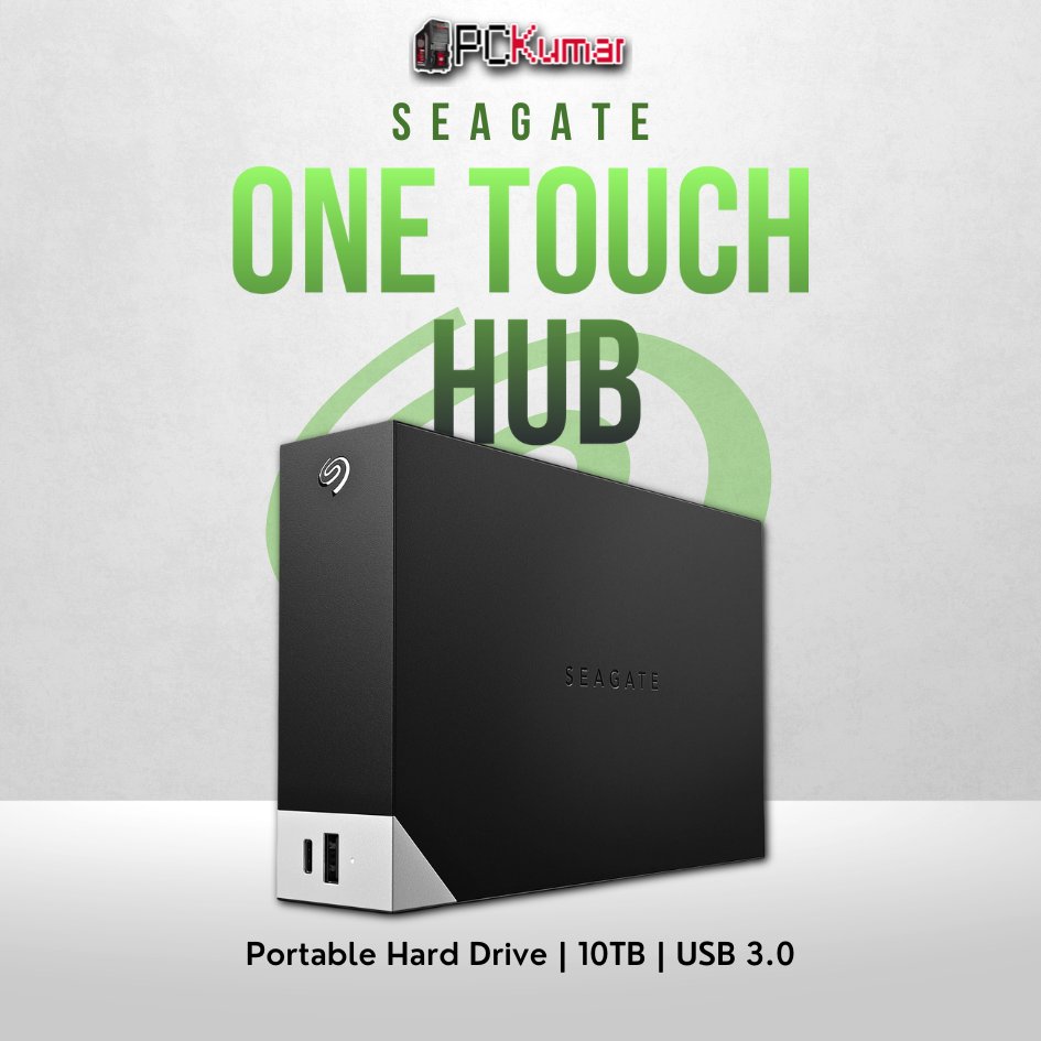 Seagate One Touch 10TB desktop HDD with USB 3.0 and built-in hub.