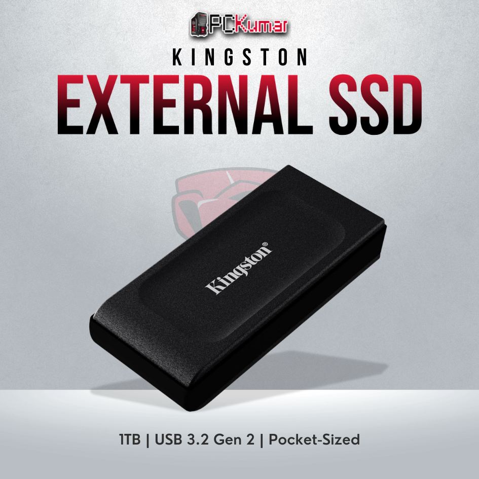 Kingston XS1000 Portable SSD 1TB with USB 3.2 Gen 2 and 1050MB/s read speeds.