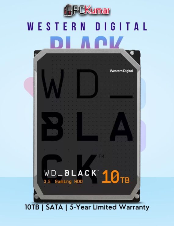 WD Black Desktop 10 TB HDD with 7200 RPM for fast data-intensive tasks.