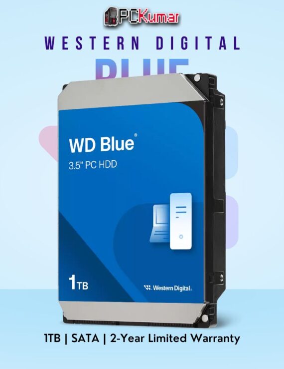 WD Blue Desktop 1 TB HDD with SATA interface and 7200 RPM speed.