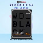 WD Black Desktop 4 TB HDD with SATA and 7200 RPM for desktop performance.
