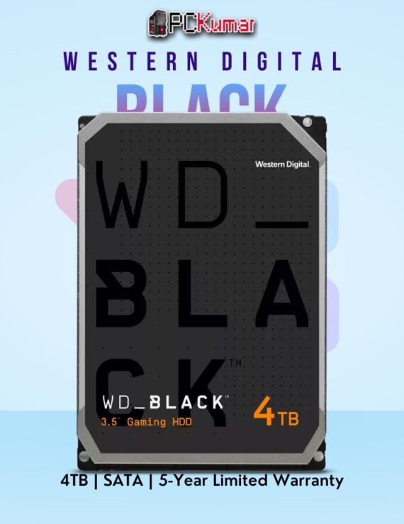 WD Black Desktop 4 TB HDD with SATA and 7200 RPM for desktop performance.