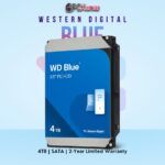 WD Blue Desktop 4 TB HDD with SATA connectivity for large data storage.