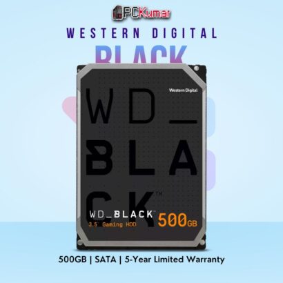 WD Black Desktop 500 GB HDD with SATA and 7200 RPM speed.
