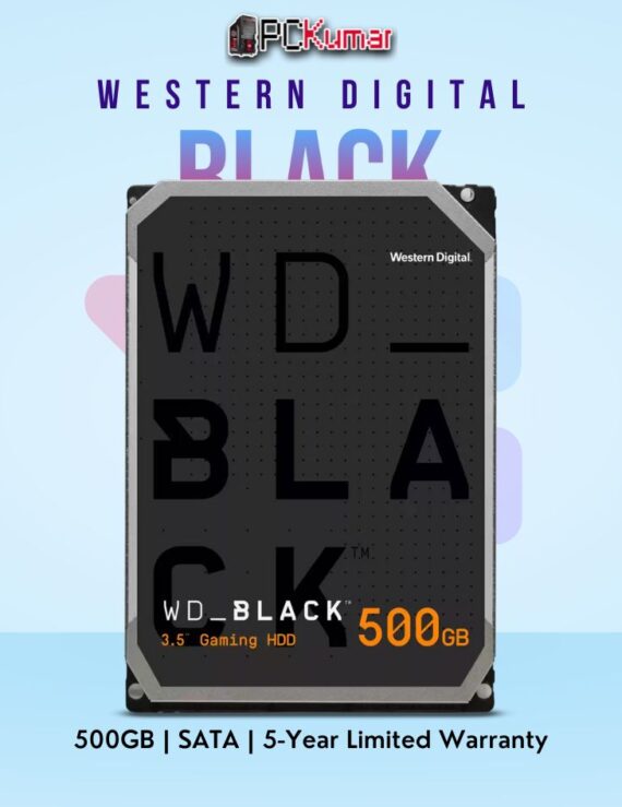 WD Black Desktop 500 GB HDD with SATA and 7200 RPM speed.