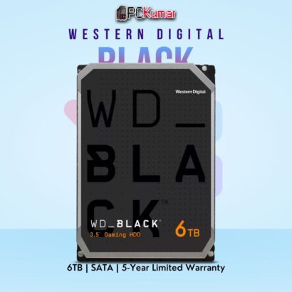 WD Black Desktop 6 TB HDD with 7200 RPM and SATA interface.