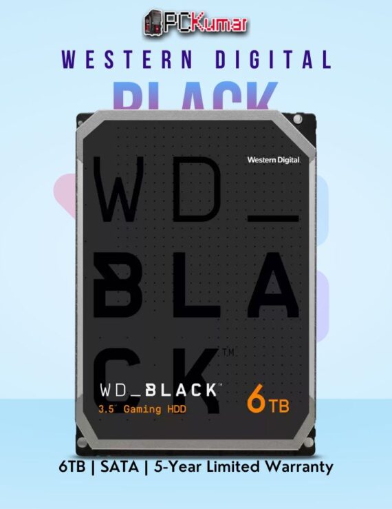 WD Black Desktop 6 TB HDD with 7200 RPM and SATA interface.