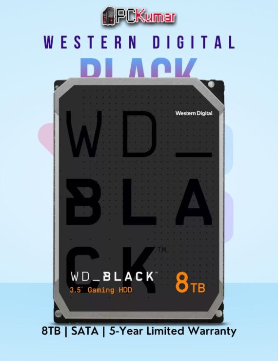 WD Black Desktop 8 TB HDD with 7200 RPM and SATA interface.