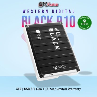 WD_BLACK P10 Xbox 5 TB Game Drive with USB 3.2 connectivity.