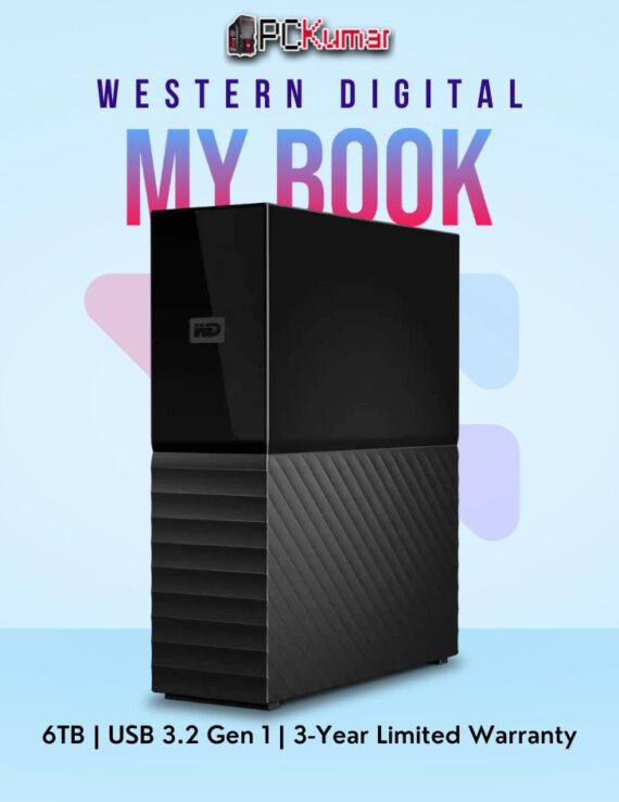 WD My Book 6 TB External HDD with USB 3.0 interface and 6 TB storage capacity.