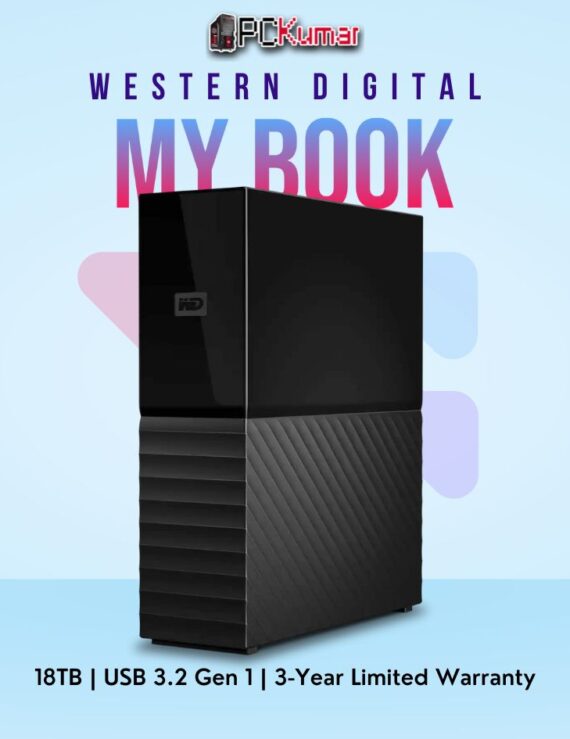 WD My Book 18 TB External HDD with USB 3.0 interface, built for large-capacity storage.